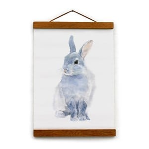 Toile canvas aquarelle  lapin gris